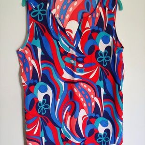 Tank size Lg red white & blue